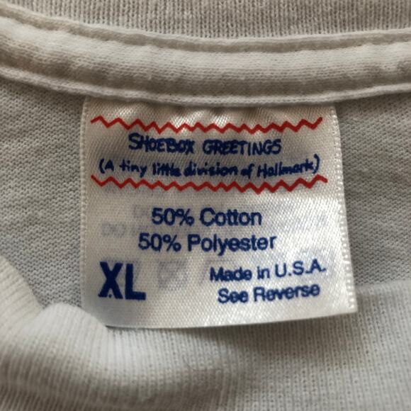 AMERICAN VINTAGE Hallmark XL Cats Saying White Single Stitch Tee Shirt T-Shirt - Picture 5 of 5